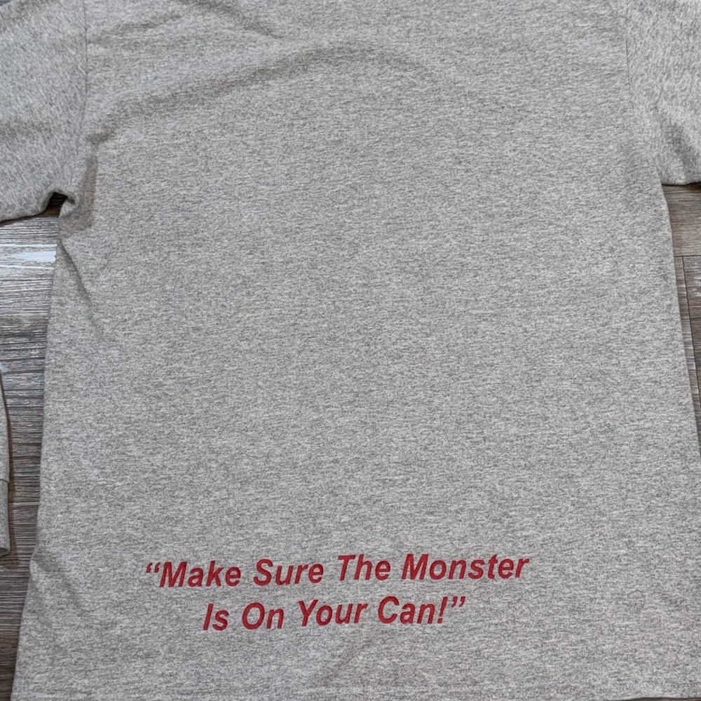 Gildan Shirt Mens M Blue Monster Graphic "Make Sure The Monster Is On Your Can!" - Picture 6 of 8